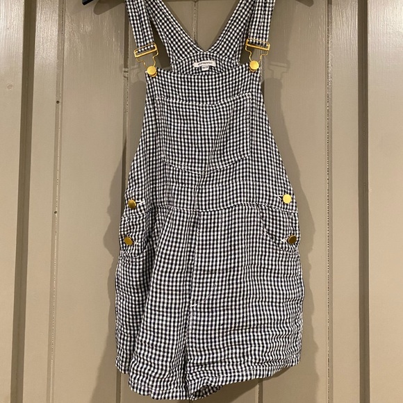WeWoreWhat Pants - WeWoreWhat Gingham Linen Shorts Overalls -XS